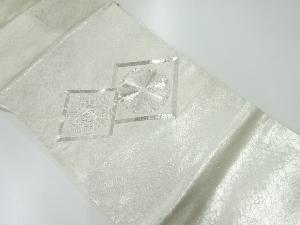 リサイクル　菱に菊・華紋模様刺繍名古屋帯